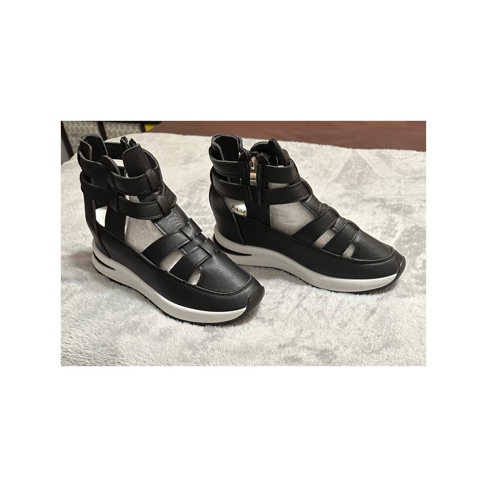NEW Summer Platform Gladiator Sandals: Black Wedge Sneakers - Picture 4 of 7